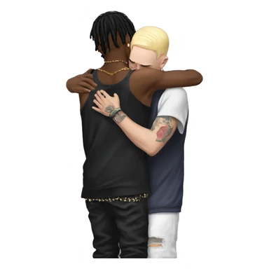 eminem and playboi carti hugging sticker
