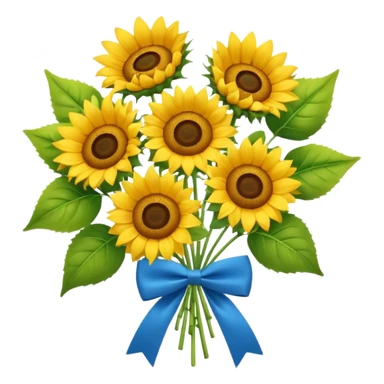 bouquet of 5 sunflower and bow tie sticker