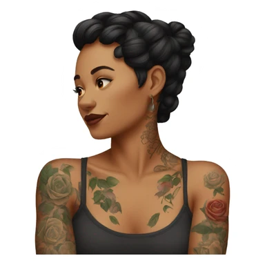 Woman wearing tattoos on her arms  sticker