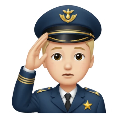 a combination of these two emojis: 🫡🥲 sticker