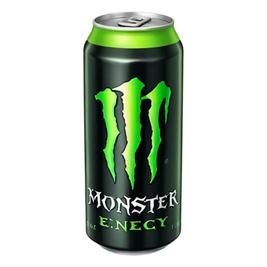Monster energy Black can with green logo  sticker