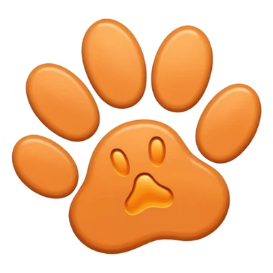a pale pastel orange pawprint sticker