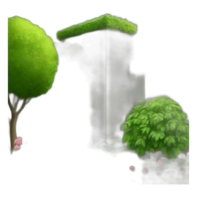 garden with tall wall sticker