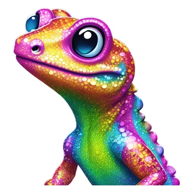 Lisa frank glitter￼ gecko  sticker