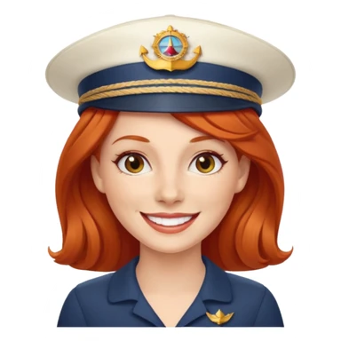cruise emoji with a red headed woman sticker