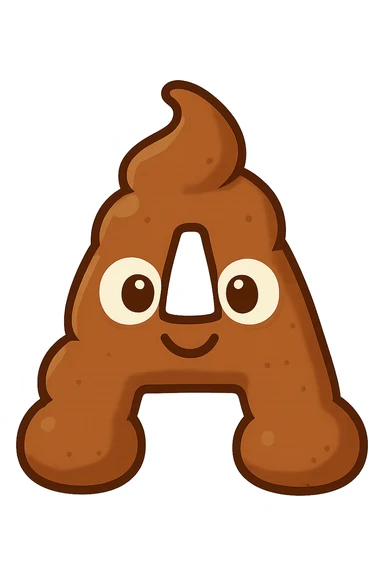 lettera "A" a forma di cacca sticker