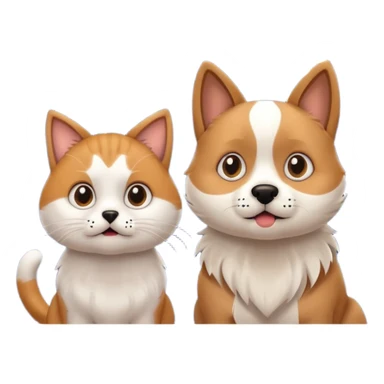 a dog and a cat hiding from fireworks sticker