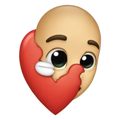 Half heart with a hand on a cheek sticker