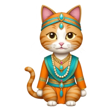 cat wearing indian clothes sticker