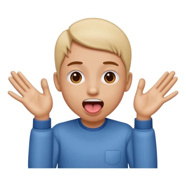 Tongue out with hands to the side, moving motions on sides of head sticker