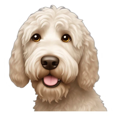Labradoodle white with brown nose sticker