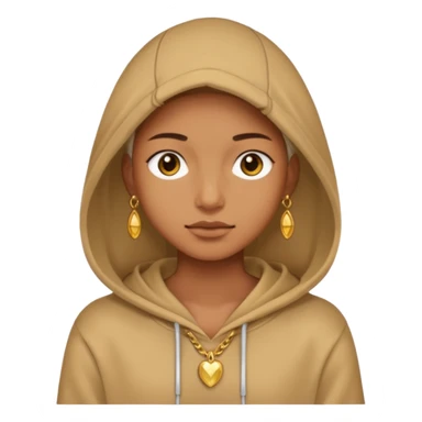 {
  "type": "human",
  "look": "tan hoodie, gold jewelry, neutral face"
} sticker
