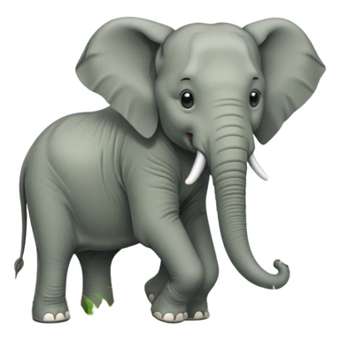 elephant eating grass sticker