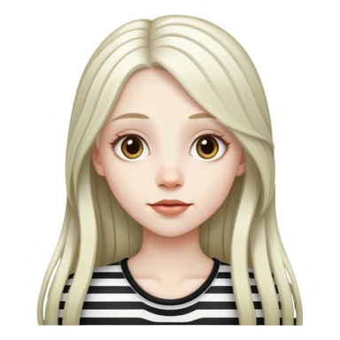 Pale girl with long striped hair  sticker