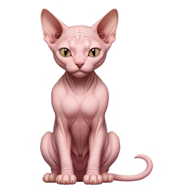 sphynx cat full body sitting with eyes closed sticker