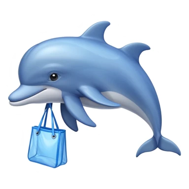dolphin with nilon bag sticker