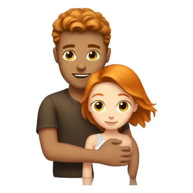Brunette guy with ginger girl hugging sticker