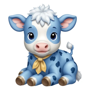 Vaca tierna azul sticker
