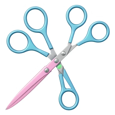 professional scissors in pastel colors iOS Apple emoji style sticker