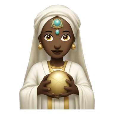 a priestess with a ball in her hands sticker