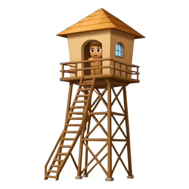 Man looking out of watchtower sticker