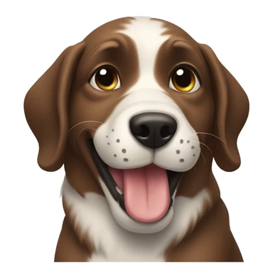 dog licks its paw sticker