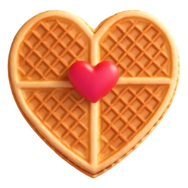 simple heart-shaped waffle, crisp edges, no toppings, focus on texture sticker