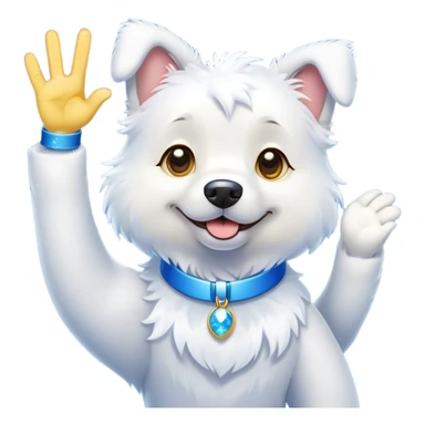 A proud cartoon dog giving a perfect OK hand gesture with sparkles all around sticker