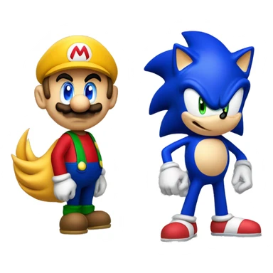 Sonic misto a supermario sticker