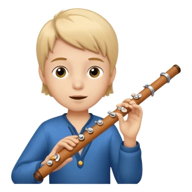 kid plays flute sticker
