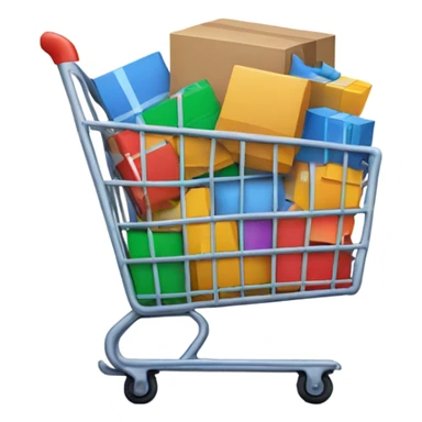 Simple online cart logo filled with boxes sticker