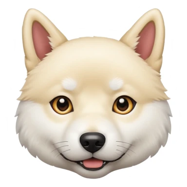 White Jindo dog has shrap face line sticker