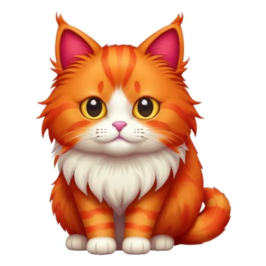 red colorful cat sticker