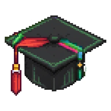 Graduation cap with diploma sticker
