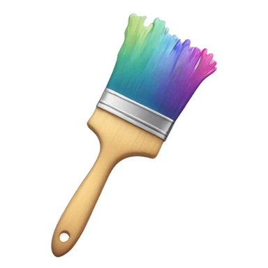 Paintbrush with pastel rainbow paint sticker