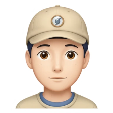 A man with cap Ghibli style sticker