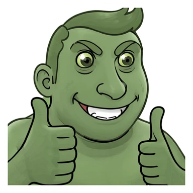 dark-skinned male with two thumbs up sticker