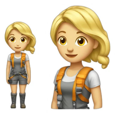 Blond Girl Artist climber sticker