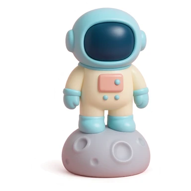astronaut standing on the moon with visible lunar surface details sticker