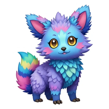  Colorful Kawaii Trico FurSona Fakemon Full Body sticker