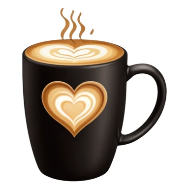 Coffee latte art in a black mug sticker