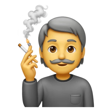 emoji holding a cigarette in his hand with smoke going up sticker