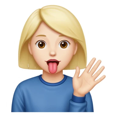 tongue sticking out with hands to the side sticker