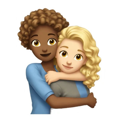 One girl withe brown curly hair hugging another girl with blonde hair sticker