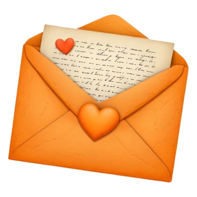 Orange love letter sticker