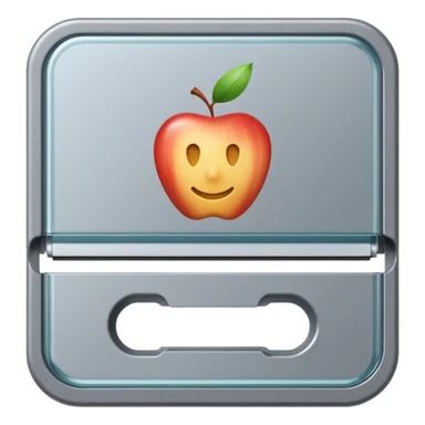 single metal razor blade cartridge with sleek rectangular frame, visible parallel blades, metallic or gray plastic casing, clean edges, compact form, no handle, no shaving cream, no extras, apple emoji style, soft lighting, subtle shadows, transparent background, emoji scale sticker