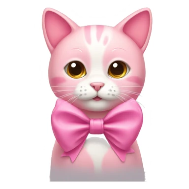 pink cat with bow sticker