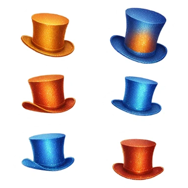 A magical top hat that’s blue with red and orange sparkles around it  sticker
