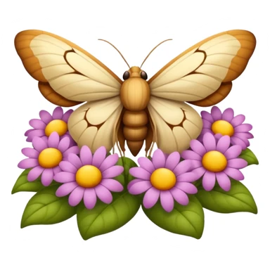 moth sleeping inside flower like bed sticker