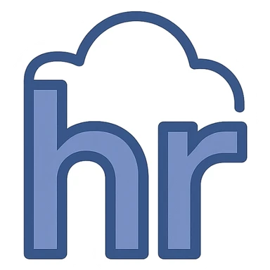 modern and professional logo with the letters 'hr', inspired by Human Resources, suitable for HR department sticker